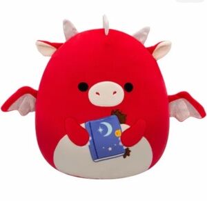 Squishmallow Daxxon the Dragon Red 12” Spell Book Plush 2024 HTF No Tag